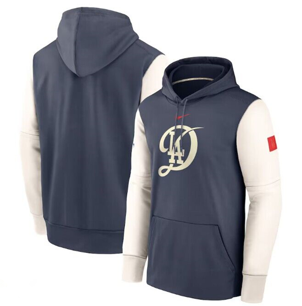 Los Angeles Dodgers Navy 2024 City Connect Practice Performance Pullover Hoodie - Zenithce