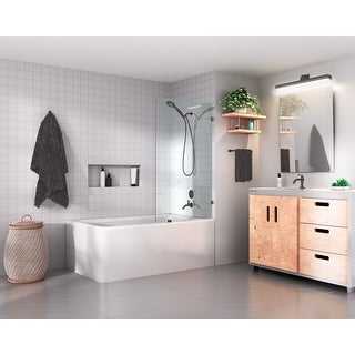 Glass Warehouse GW-BF 58.25 x Frameless Shower Bath Fixed Panel Finish - Zenithce