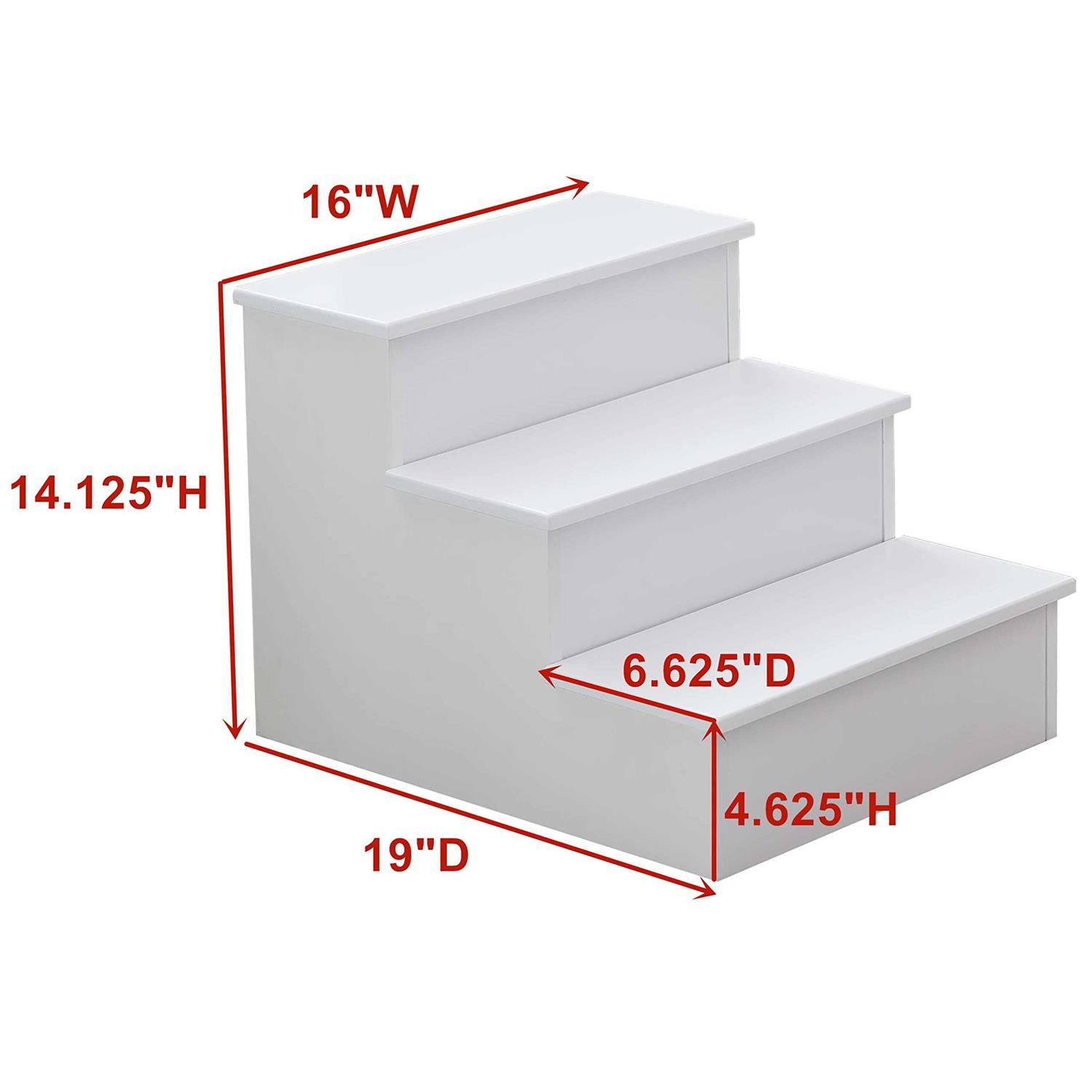 Kings Brand Furniture Darien 3 Step Wood Step Stool for Adults or Kids - Zenithce
