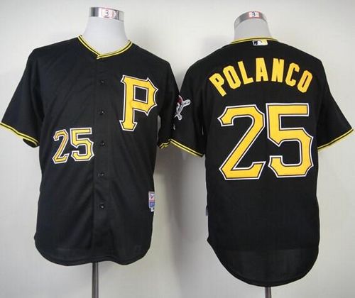 Pirates #25 Gregory Polanco Black Cool Base Stitched Jersey - Zenithce