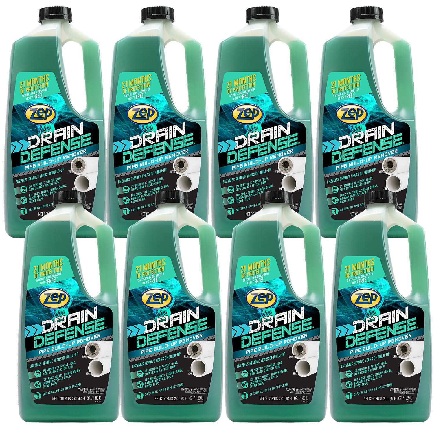 Zep Drain Defense Pipe Build-Up Remover 64 Ounces Zldc64 - Zenithce