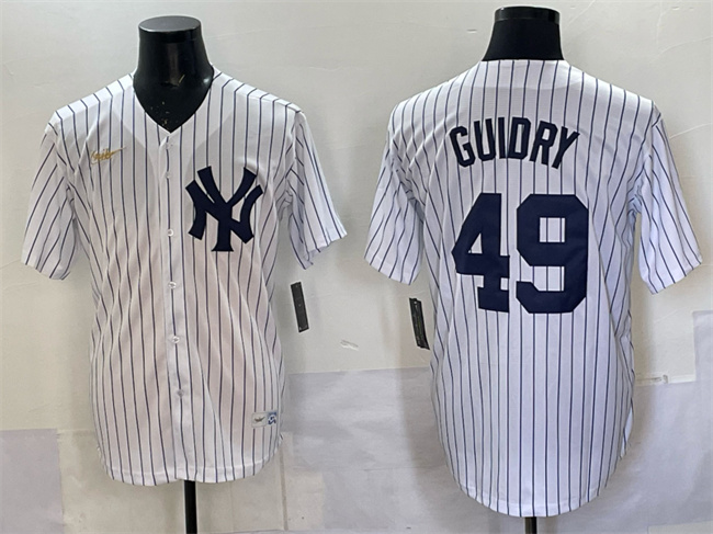 New York Yankees #49 Ron Guidry White Cool Base Stitched Jersey - Zenithce