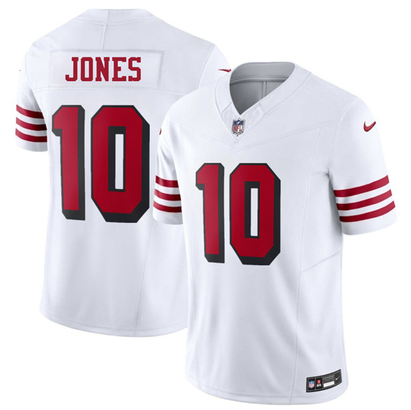 San Francisco 49ers #10 Mac Jones New White 2025 F.U.S.E. Vapor Untouchable Limited Stitched Jersey - Zenithce