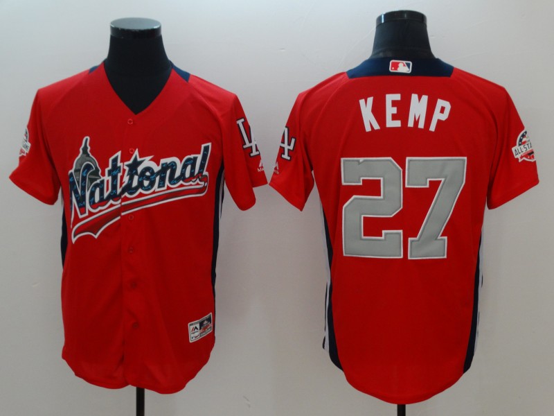 National League #27 Matt Kemp Red 2018 All-Star Game Home Run Derby Jersey - Zenithce