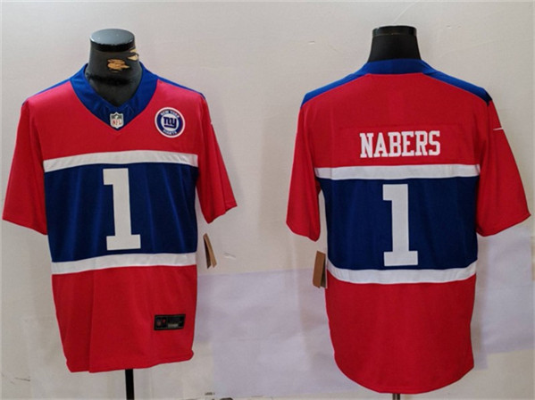New York Giants #1 Malik Nabers Red 2024 F.U.S.E. With Patch Vapor Untouchable Limited Stitched Jersey - Zenithce