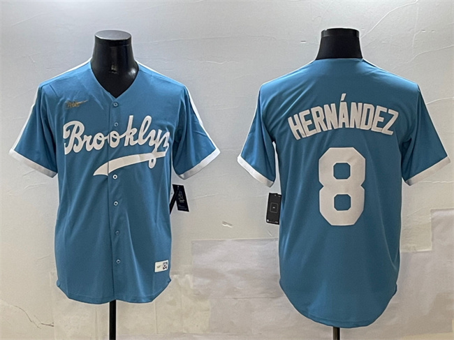 Brooklyn Dodgers #8 Enrique Hernández Light Blue Stitched Jersey - Zenithce