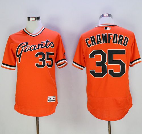 Giants #35 Brandon Crawford Orange Flexbase Authentic Collection Cooperstown Stitched Jerseys - Zenithce