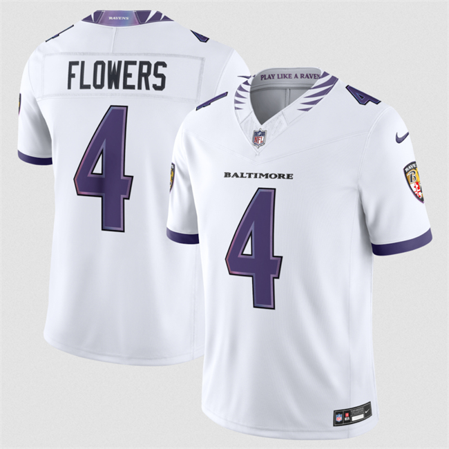 Baltimore Ravens #4 Zay Flowers White 2026 F.U.S.E. Vapor Stitched Limited Jersey - Zenithce