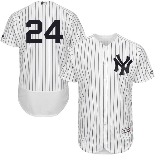 Yankees #24 Gary Sanchez White Strip Flexbase Authentic Collection Stitched Jersey - Zenithce