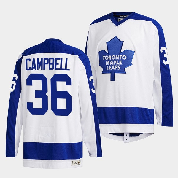 Toronto Maple Leafs #36 Jack Campbell White Classics Primary Logo Stitched Jersey - Zenithce