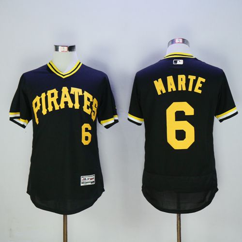 Pirates #6 Starling Marte Black Flexbase Authentic Collection Cooperstown Stitched Jersey - Zenithce