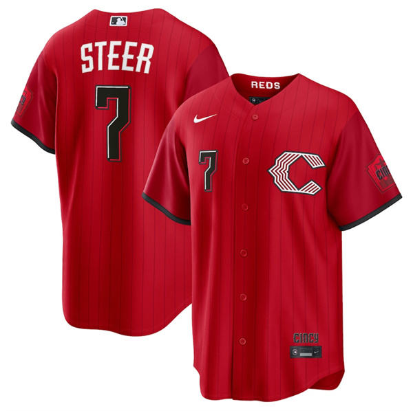 Cincinnati Reds #7 Spencer Steer Red 2026 City Connect Stadium Stitched Jersey - Zenithce