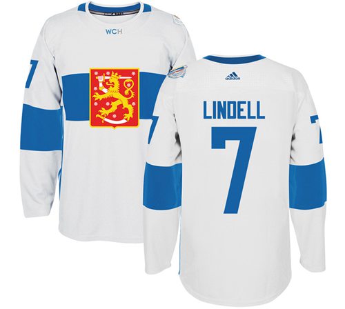 Team Finland #7 Esa Lindell White 2016 World Cup Stitched Jersey - Zenithce