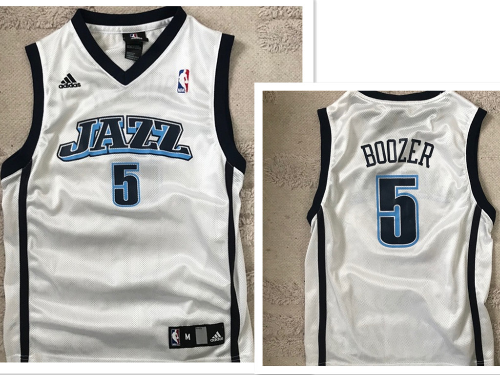 UTAH JAZZ #5 Carlos Boozer White ADIDAS SWINGMAN JERSEY - Zenithce