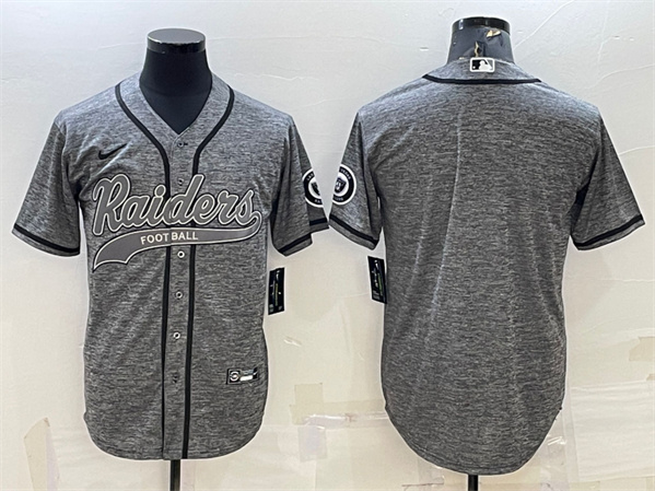 Las Vegas Raiders Blank Gray With Patch Cool Base Stitched Baseball Jersey - Zenithce
