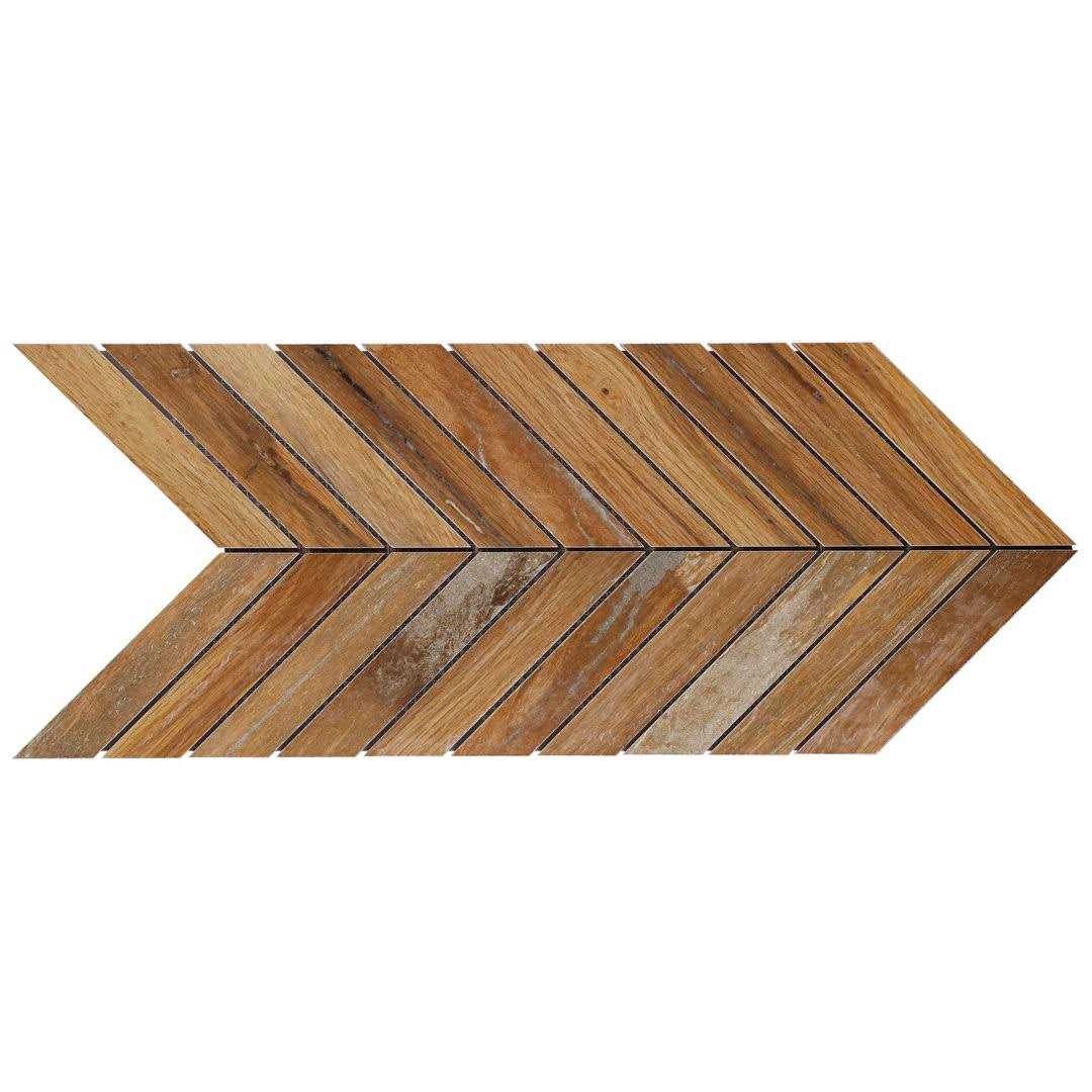 Ivy Hill Tile Everlasting Chevron 9.44 in. x 19.68 in. Matte Wood Look Porcelain Mosaic Tile - Zenithce