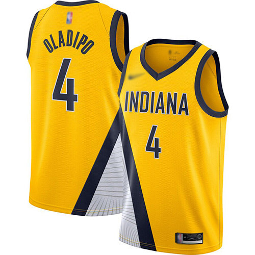 Pacers #4 Victor Oladipo Gold Swingman Statement Edition 2019-2020 Jersey - Zenithce