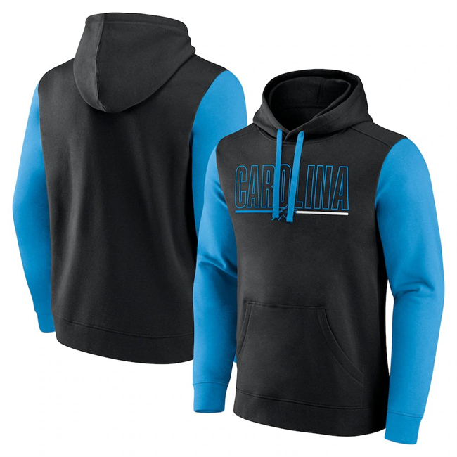 Carolina Panthers Black Blue Outline Pullover Hoodie - Zenithce