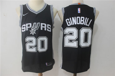 San Antonio Spurs #20 Manu Ginobili Black Jersey - Zenithce