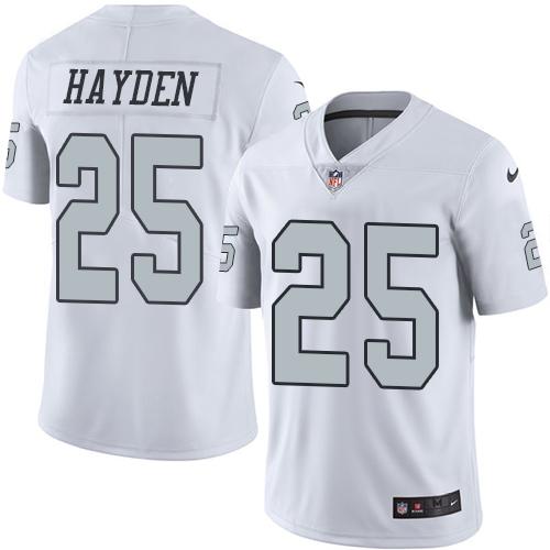 Raiders #25 D.J. Hayden White Stitched Limited Rush Nike Jersey - Zenithce