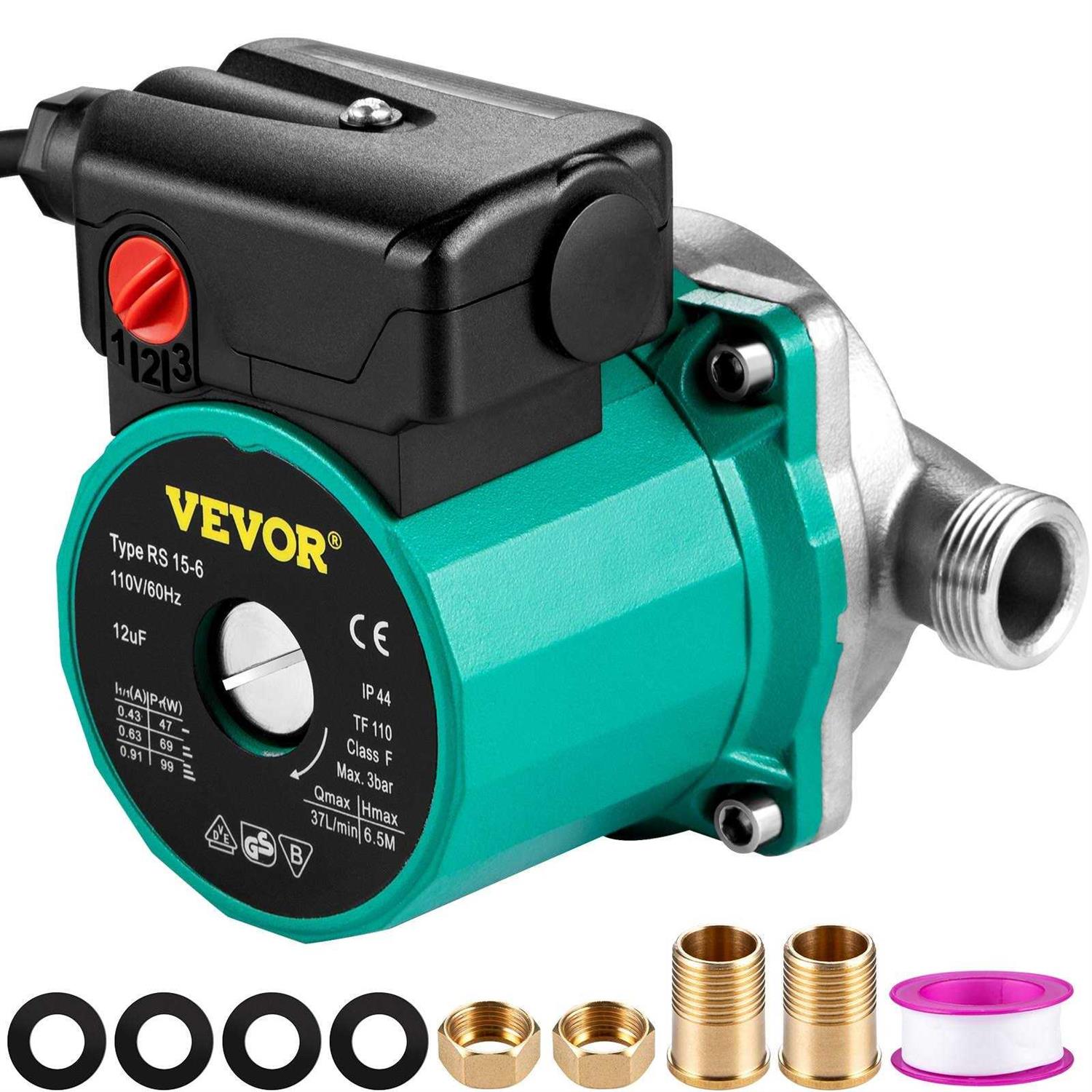 VEVOR Hot Water Recirculating Pump 120W 110V Water Circulator Pump - Zenithce