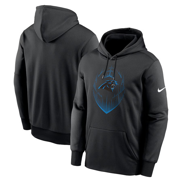 Carolina Panthers Black Icon Performance Pullover Hoodie - Zenithce