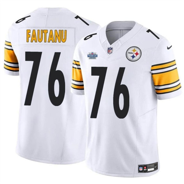 Pittsburgh Steelers #76 Troy Fautanu White 2024 With Dradt Patch F.U.S.E. Vapor Limited Stitched Jersey - Zenithce