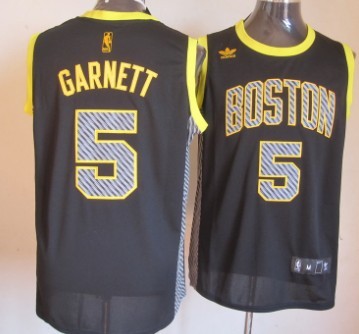 Boston Celtics #5 Kevin Garnett Black Electricity Fashion Jersey - Zenithce