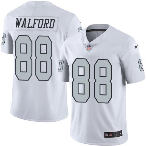 Raiders #88 Clive Walford White Stitched Limited Rush Nike Jersey - Zenithce