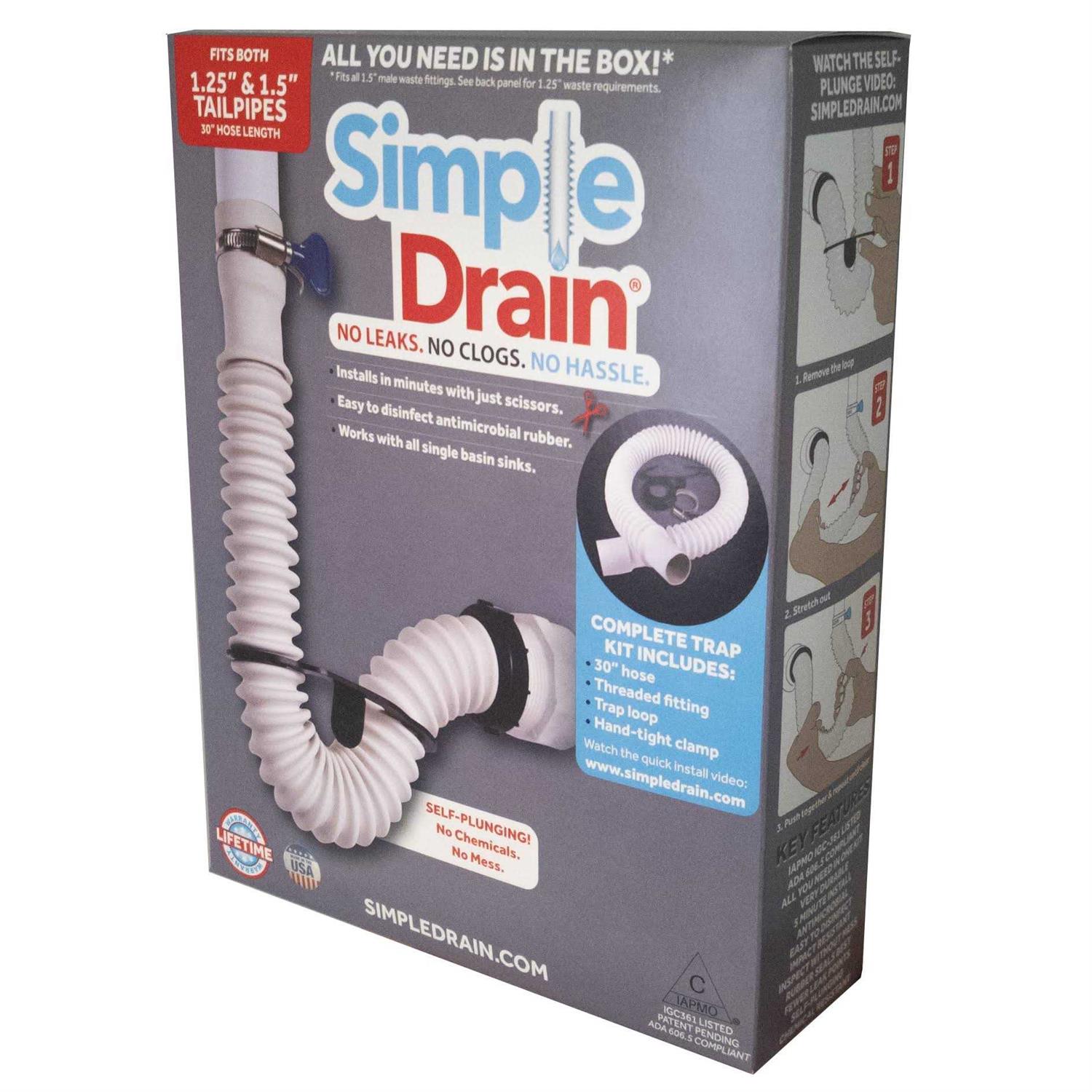 Simple Drain 1-1/2 in. D Textured Brass/Rubber Double Sink Drain Kit 4000808 - Zenithce