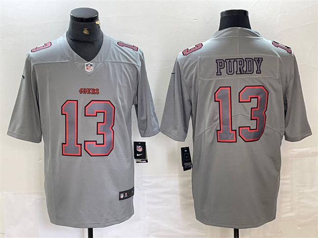 San Francisco 49ers #13 Brock Purdy Gray Atmosphere Fashion Stitched Jersey - Zenithce