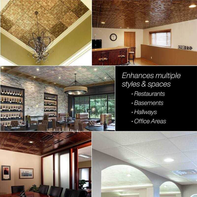 Fasade Coffer Decorative Vinyl 2ft x 2ft Lay In Ceiling Tile - Zenithce