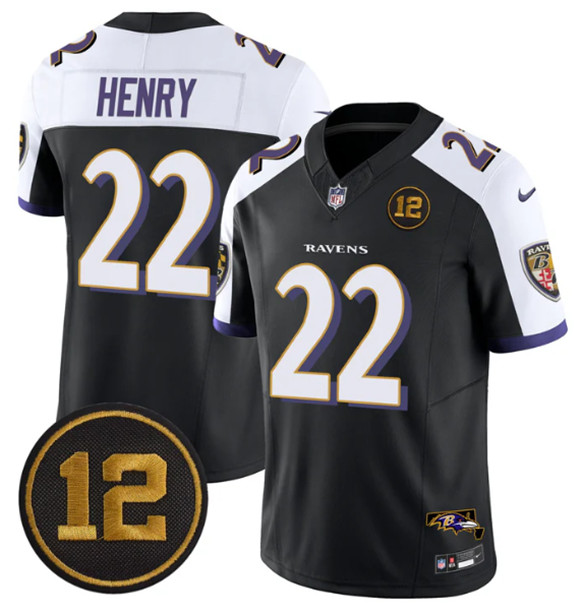 Baltimore Ravens #22 Derrick Henry Black Alternate 2025 F.U.S.E Jacoby Jones Patch Vapor Limited Jersey - Zenithce