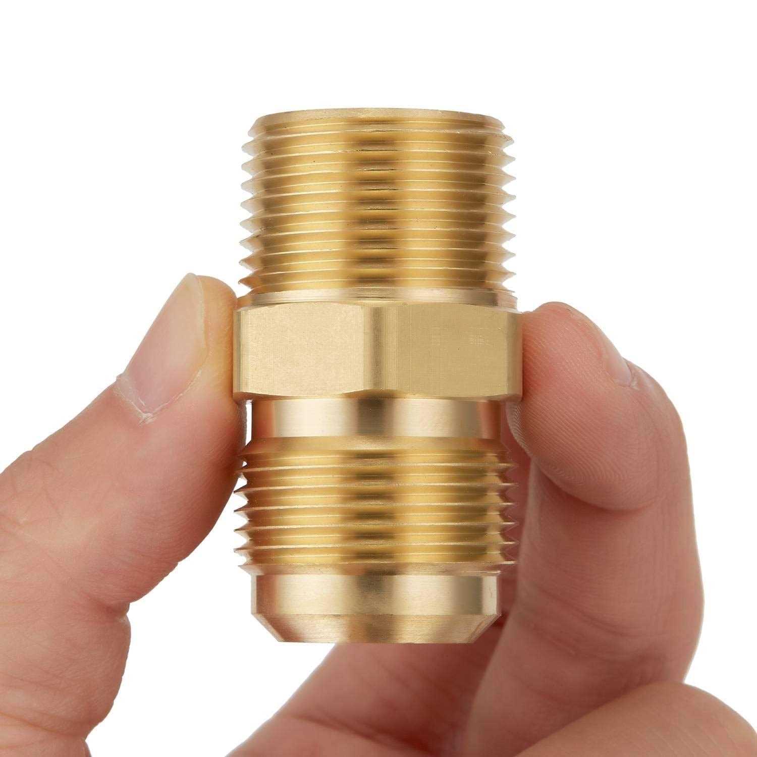 Litorange 3 PCS Metals Brass Couples Tube Fitting Half Union Gas Adapter Flare x NPT Male Pipe Connector - Zenithce