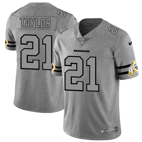 Washington Redskins #21 Sean Taylor 2019 Gray Gridiron Team Logo Limited Stitched Jersey - Zenithce
