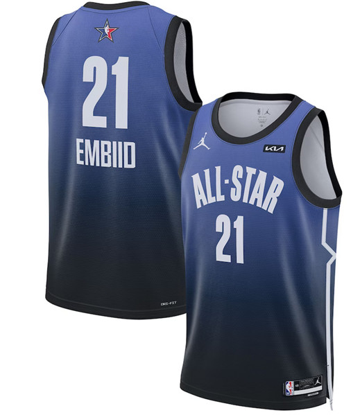 2023 All-Star #21 Joel Embiid Blue Game Swingman Stitched Jersey - Zenithce