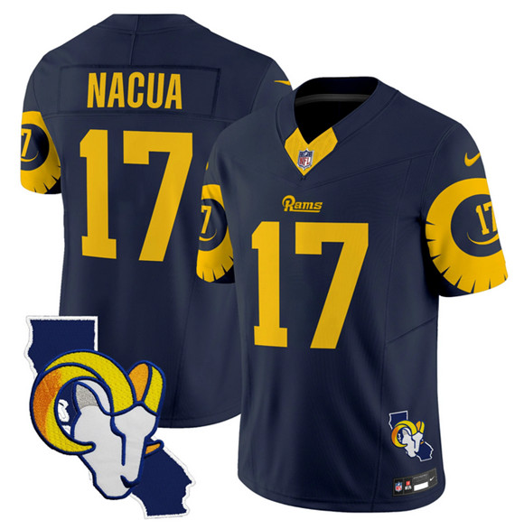 Los Angeles Rams #17 Puka Nacua Navy 2025 F.U.S.E. V2 Limited Stitched Jersey - Zenithce