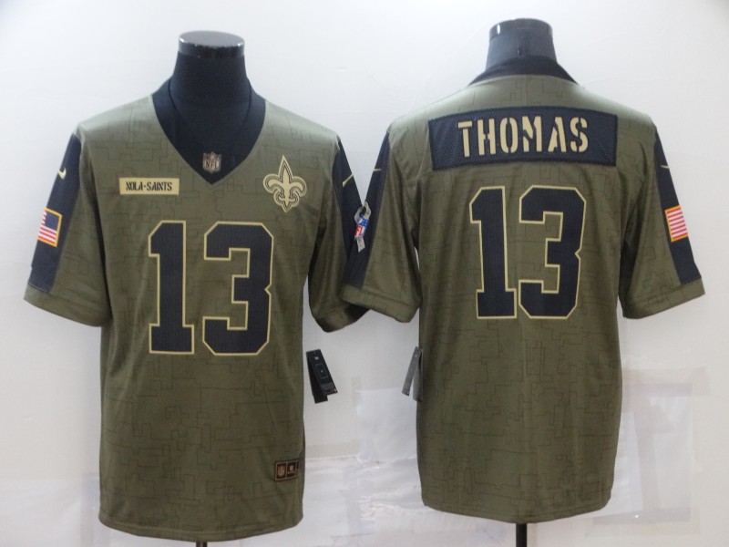 New Orleans Saints #13 Michael Thomas Olive 2021 Salute To Service Limited Player Jersey - Zenithce
