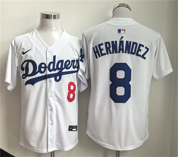 Los Angeles Dodgers #8 Enrique Hernandez WhiteLimited Stitched Jersey - Zenithce