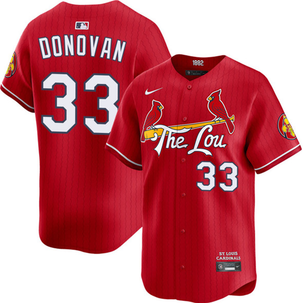 St. Louis Cardinals #33 Brendan Donovan Red 2024 City Connect Limited Stitched Jersey - Zenithce