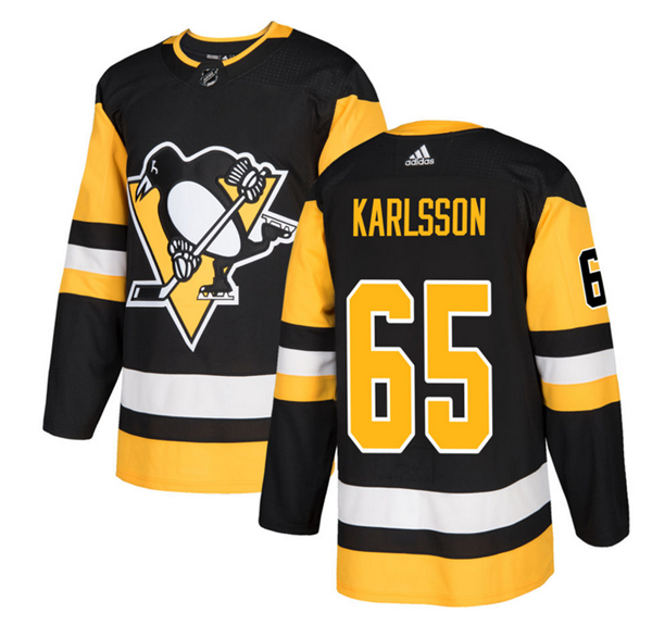 Pittsburgh Penguins #65 Erik Karlsson Black Stitched Jersey - Zenithce