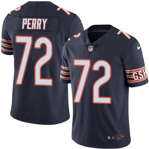 Bears #72 William Perry Navy Blue Stitched Limited Rush Nike Jersey - Zenithce