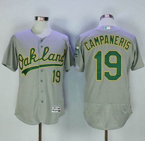Athletics #19 Bert Campaneris Grey Flexbase Authentic Collection Stitched Jersey - Zenithce