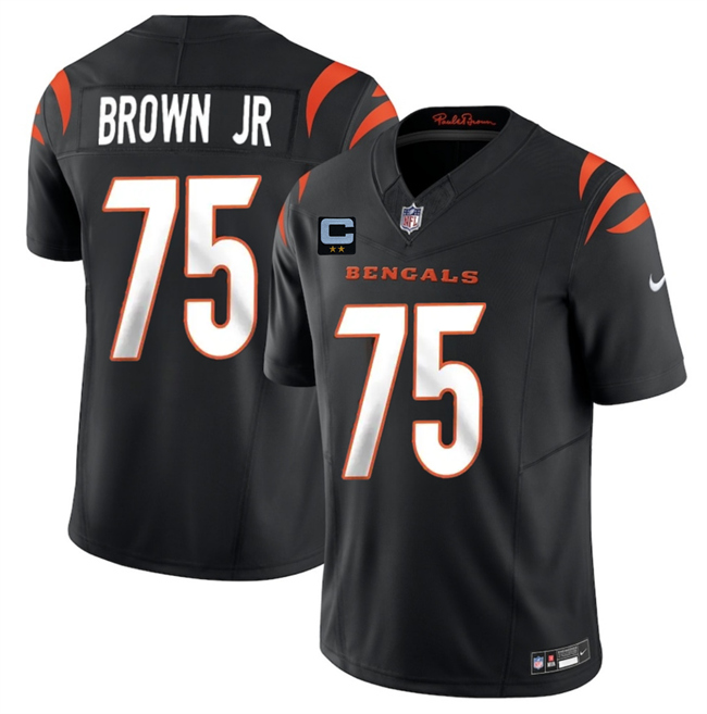 Cincinnati Bengals #75 Orlando Brown Jr Black 2025 F.U.S.E. With 2-Star C Patch Vapor Untouchable Limited Stitched Jersey - Zenithce