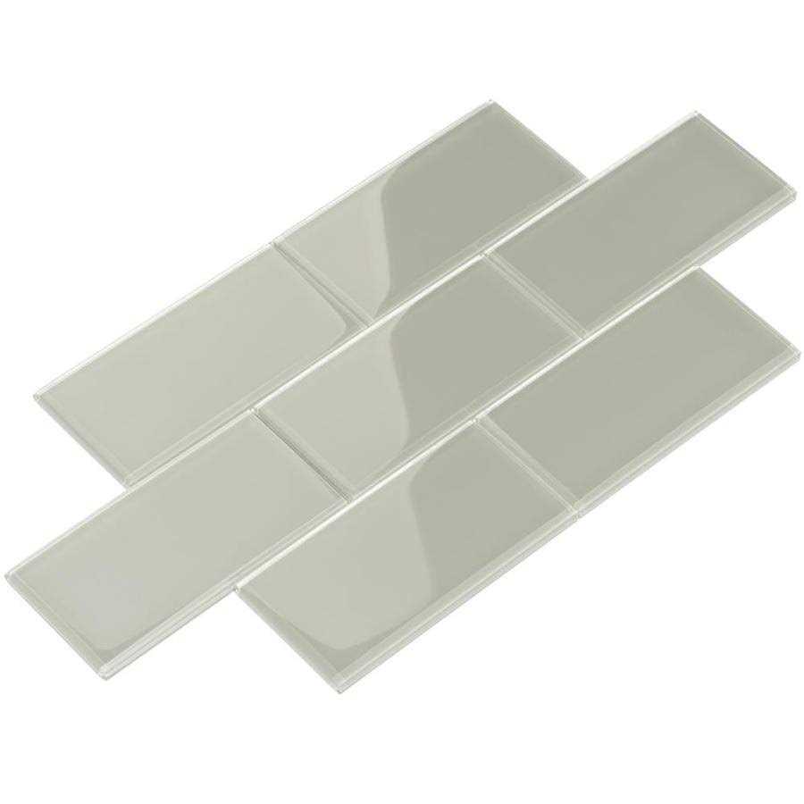 Giorbello Bright White 4 in. x 12 in. x 8mm Glass Subway Tile - Zenithce