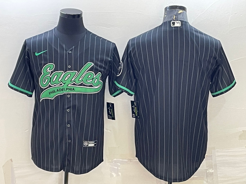 Philadelphia Eagles Blank Black With Patch Cool Base Stitched Baseball Jersey - Zenithce