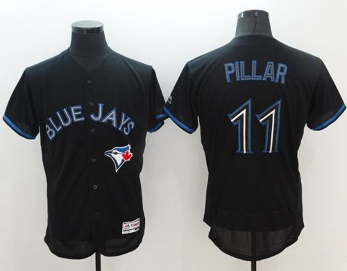 Blue Jays #11 Kevin Pillar Black Fashion Flexbase Authentic Collection Stitched Jersey - Zenithce