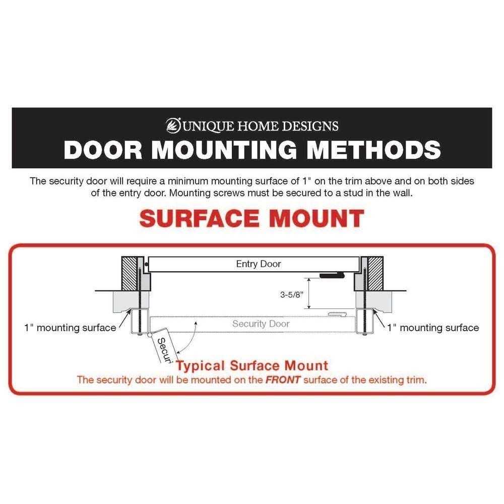Unique Home Designs 36 in. x 80 in. Arcada Copper Surface Mount Outswing Steel Security Door with Expanded Metal Screen - Zenithce