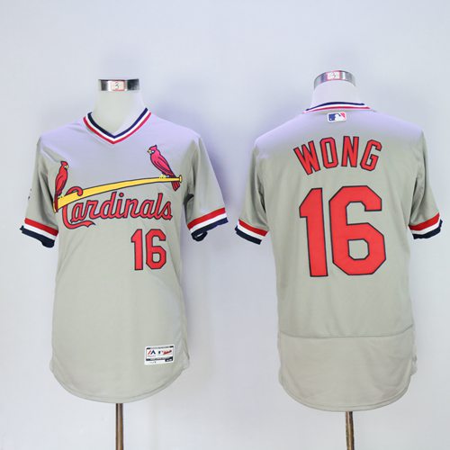 Cardinals #16 Kolten Wong Grey Flexbase Authentic Collection Cooperstown Stitched Jersey - Zenithce