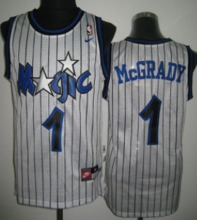 Orlando Magic #1 Tracy McGrady White Swingman Throwback Jersey - Zenithce